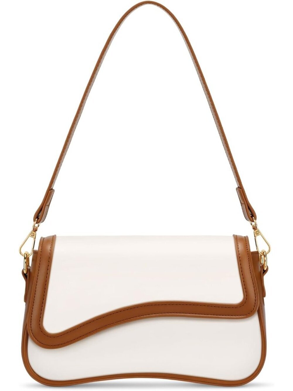 Women's Beige&Brown Small Clutch Purses Cute Hobo Imported Handbag Shoulder Bag